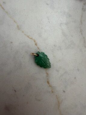Green Leaf Jade Pendant Charm